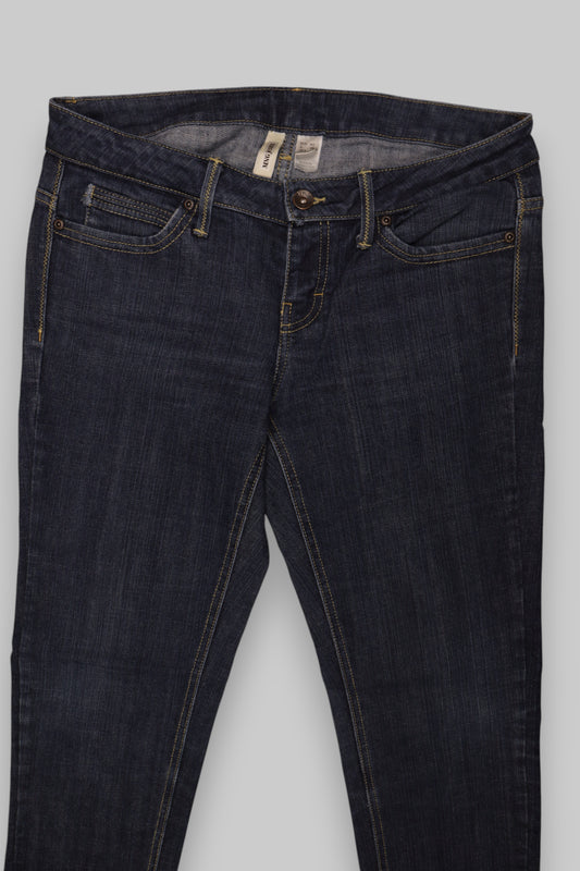 MNG (Mango) Skinny Jeans with Ankle Slits – Dark Indigo Wash