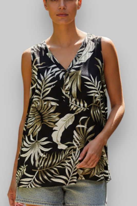 MS Mode Sleeveless Tropical Print Blouse – EU 44