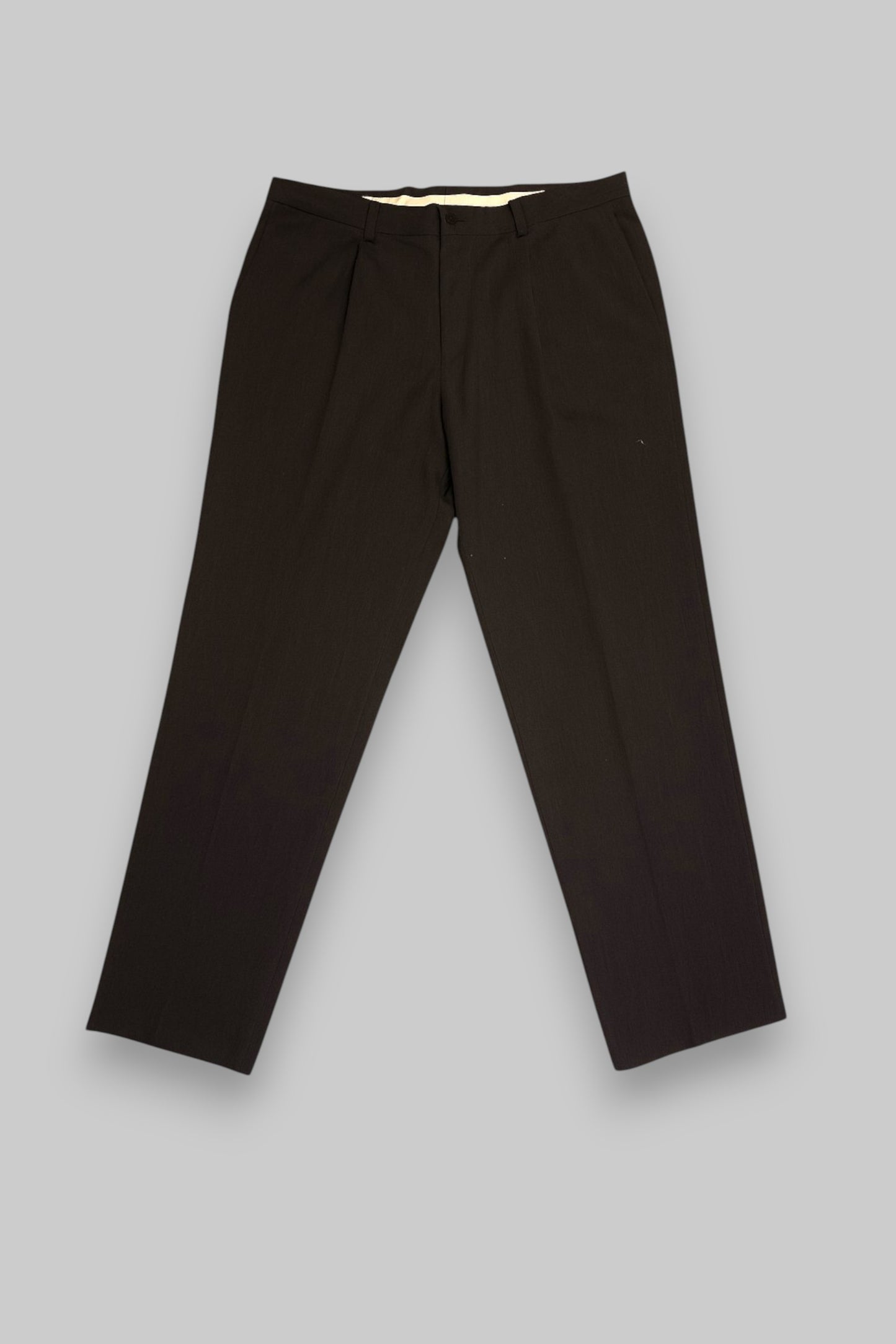 WE Men’s Formal Wool-Blend Trousers – Deep Charcoal Black Refined Tailoring for Modern Elegance