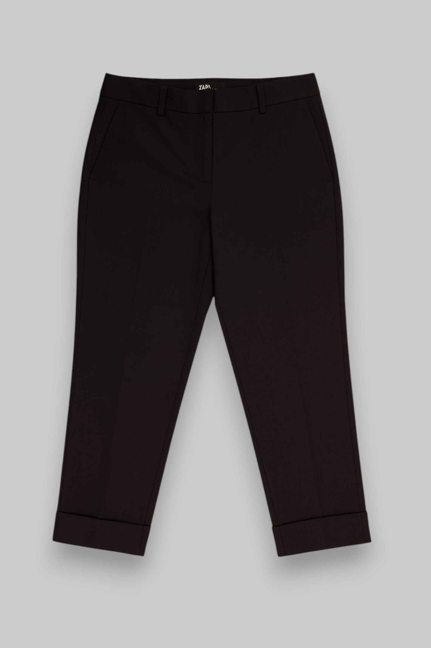 ZARA Tailored Cropped Pants – Solid Black Minimalist Tailoring with a Modern Edge