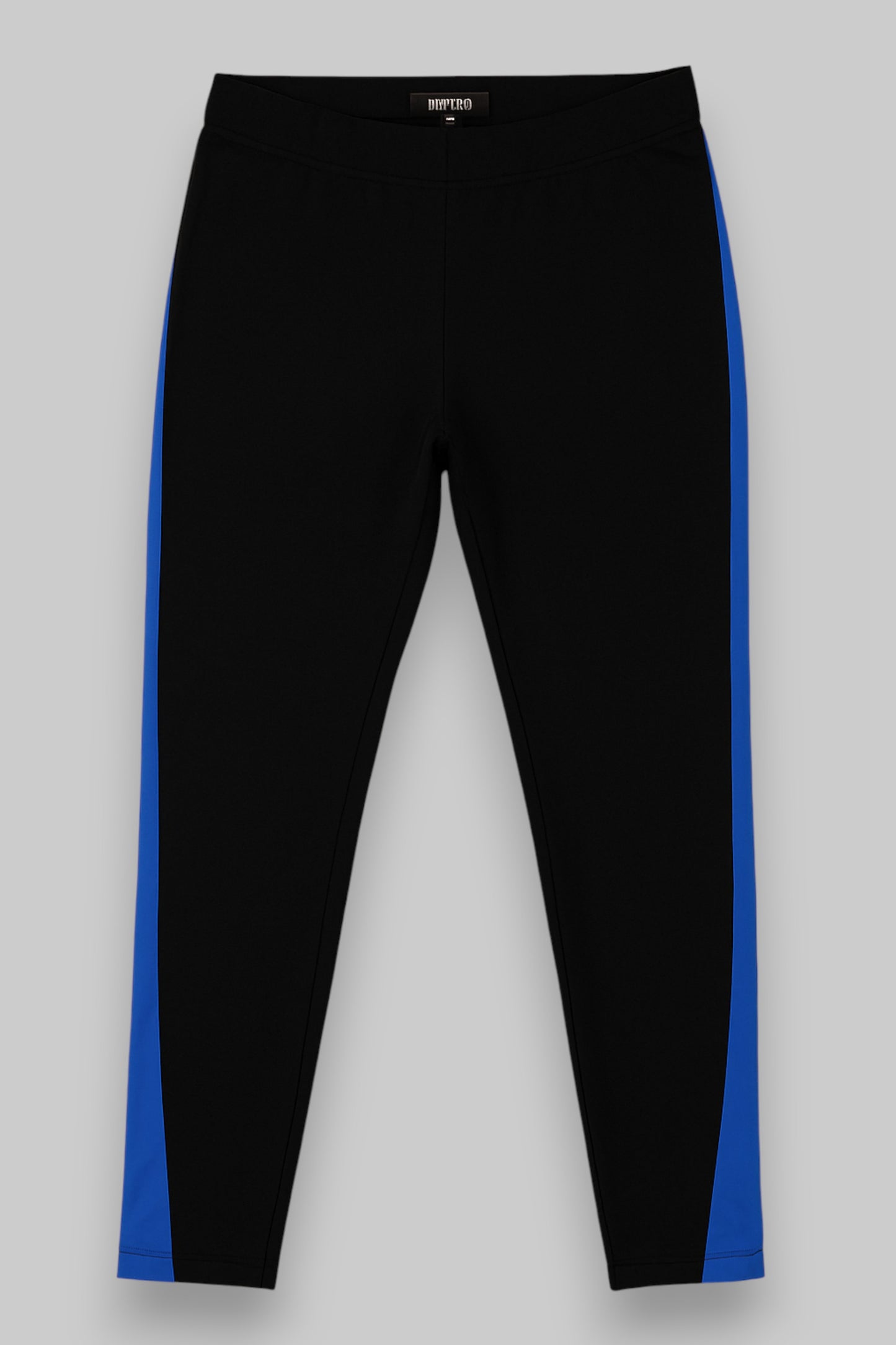 FEROTI Sport Women’s Athletic Leggings – Black with Royal Blue Side Panels