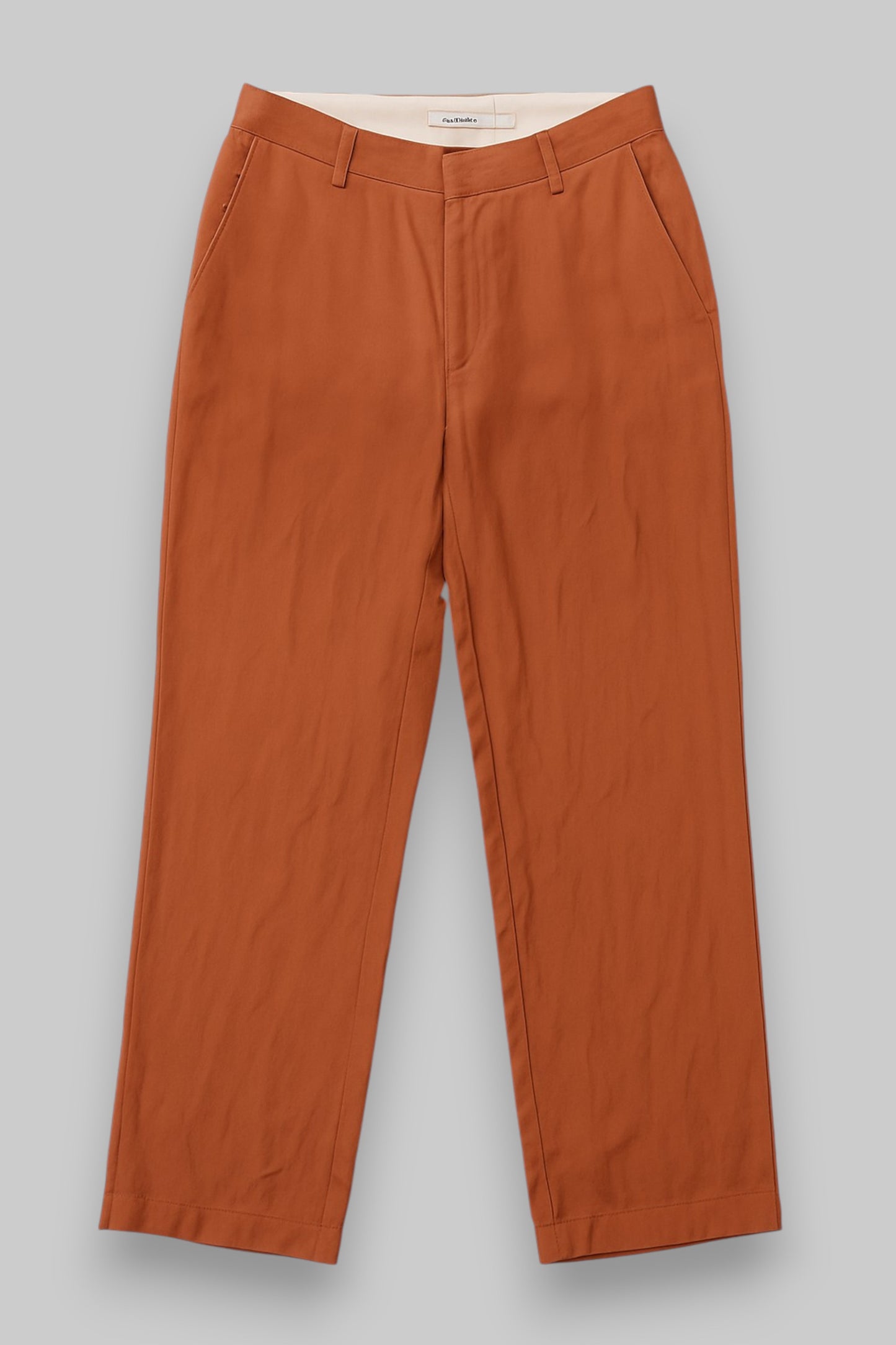 SISSY-BOY Women’s Rust Orange Trousers – Flat-Front, Lightweight Rayon Blend