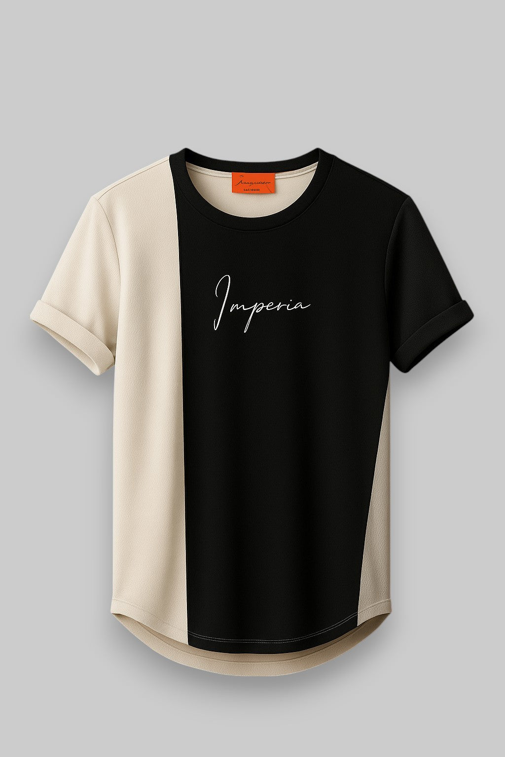 Short-sleeve designer panel T-shirt