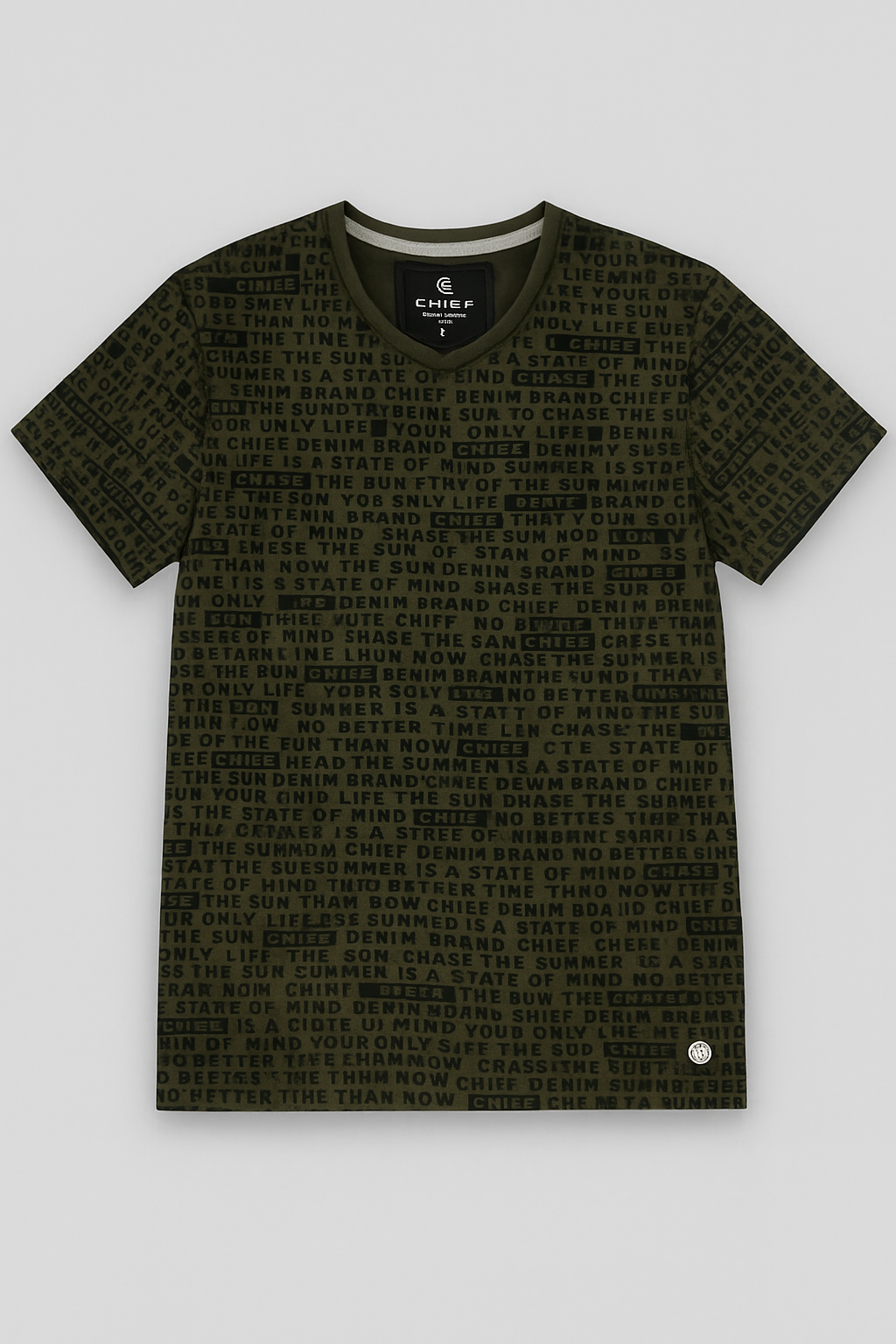 Chief Denim Brand Olive Green Graphic T-Shirt