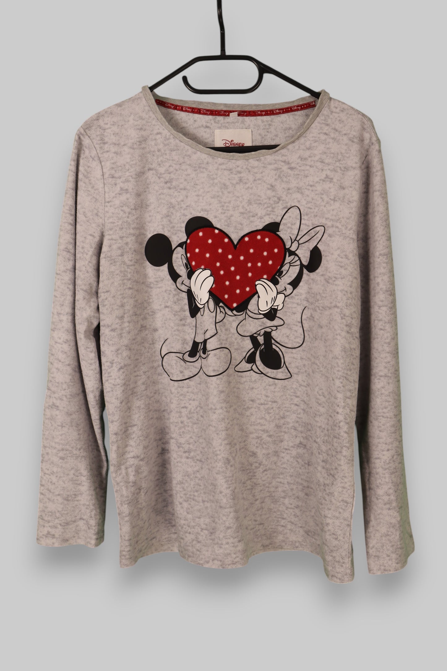Disney Long-Sleeve Lounge Top – Mickey & Minnie Graphic (Heather Grey)