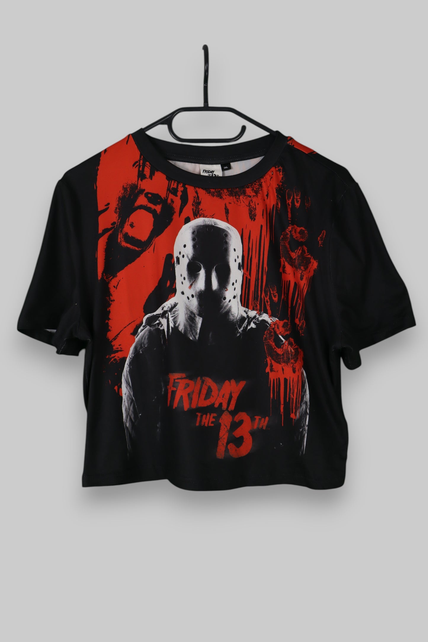 Friday the 13th Cropped Graphic Tee – Jason Voorhees Horror Print