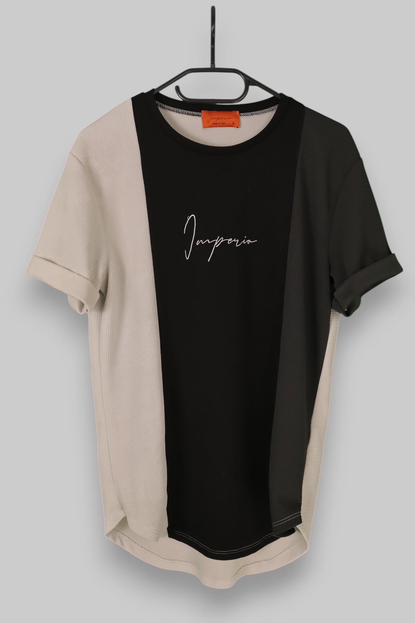 Short-sleeve designer panel T-shirt