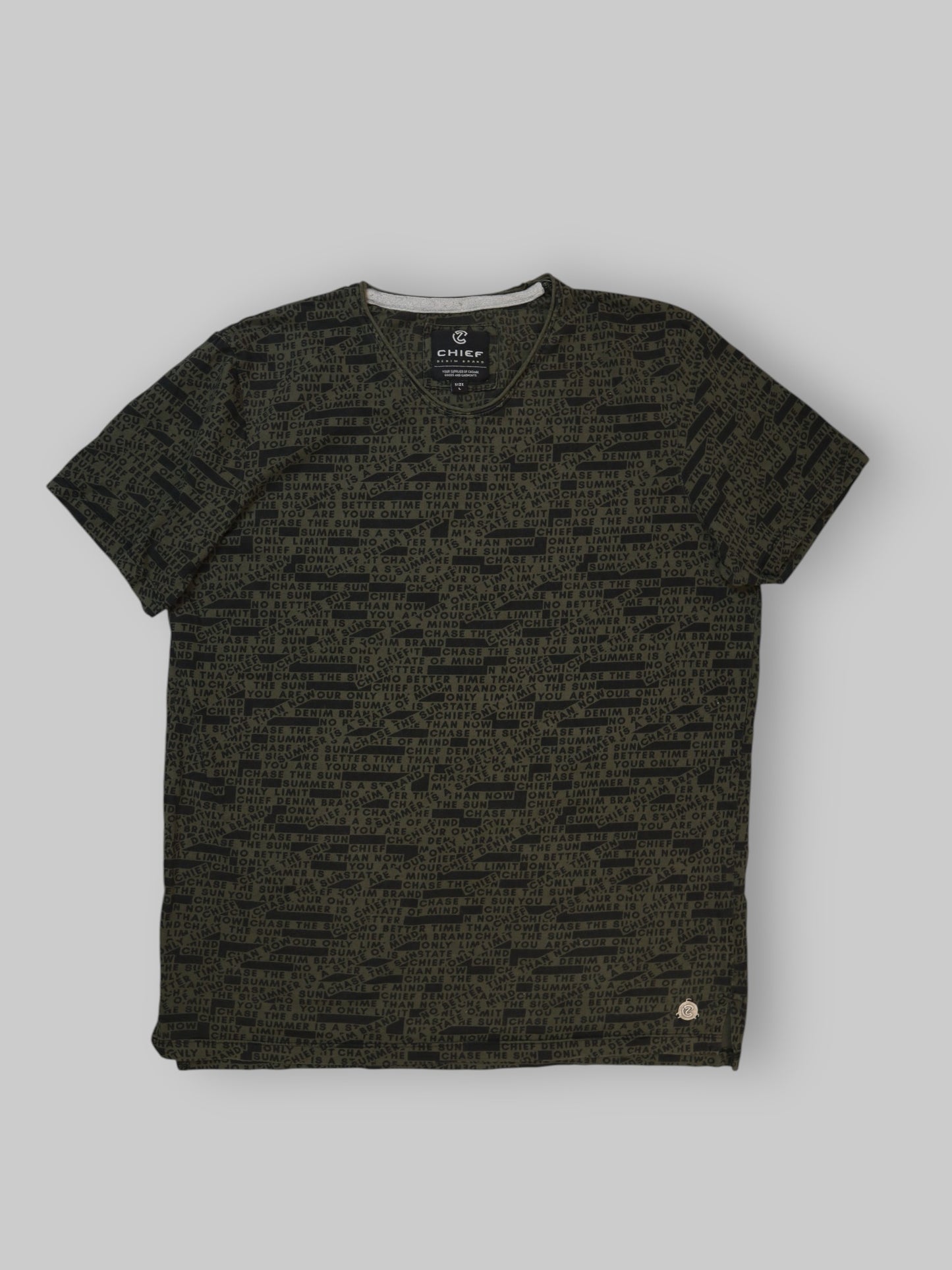 Chief Denim Brand Olive Green Graphic T-Shirt