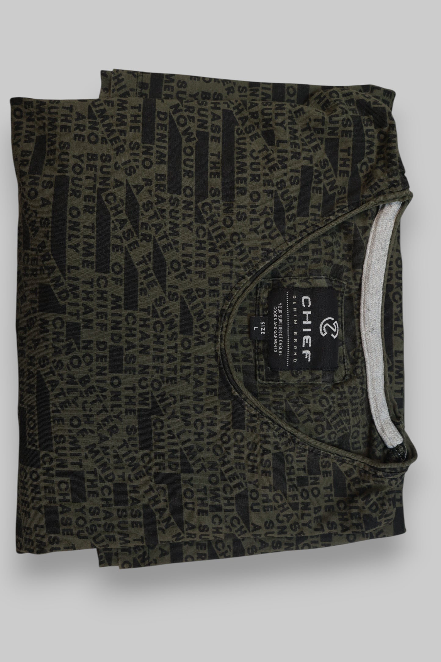 Chief Denim Brand Olive Green Graphic T-Shirt