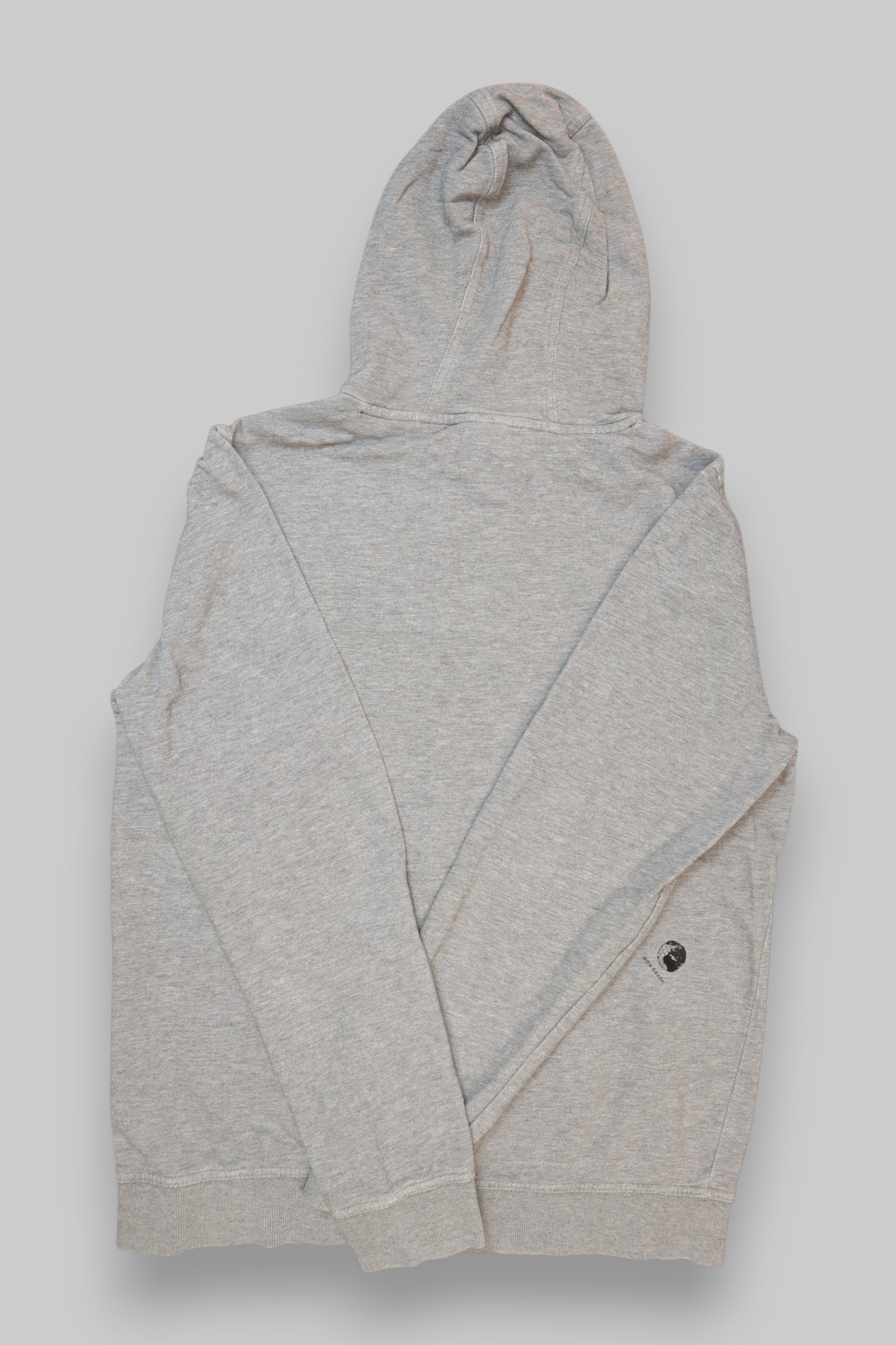 Gray “NON GRADA” Hooded Sweatshirt – Statement Front Panel