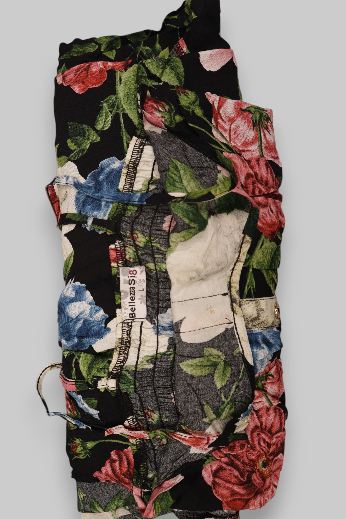 Maxi Floral Sundress – B Belezza | Black with Multicolor Print | 100% Rayon