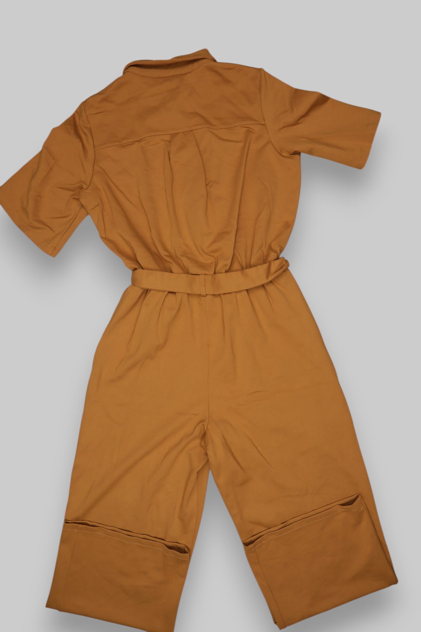 HEMA Mustard Yellow Shirt-Style Jumpsuit – Medium | Clean & Minimalist Fit