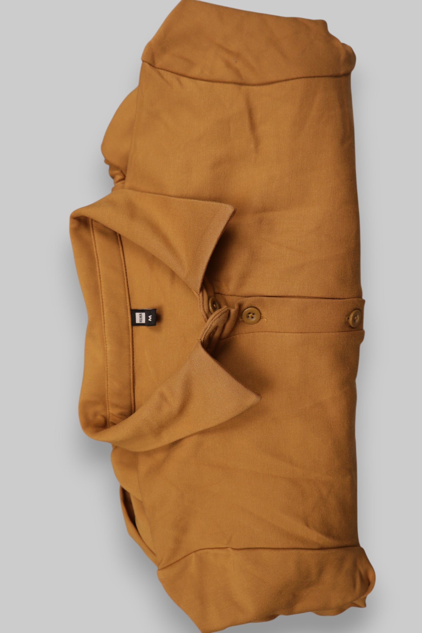 HEMA Mustard Yellow Shirt-Style Jumpsuit – Medium | Clean & Minimalist Fit