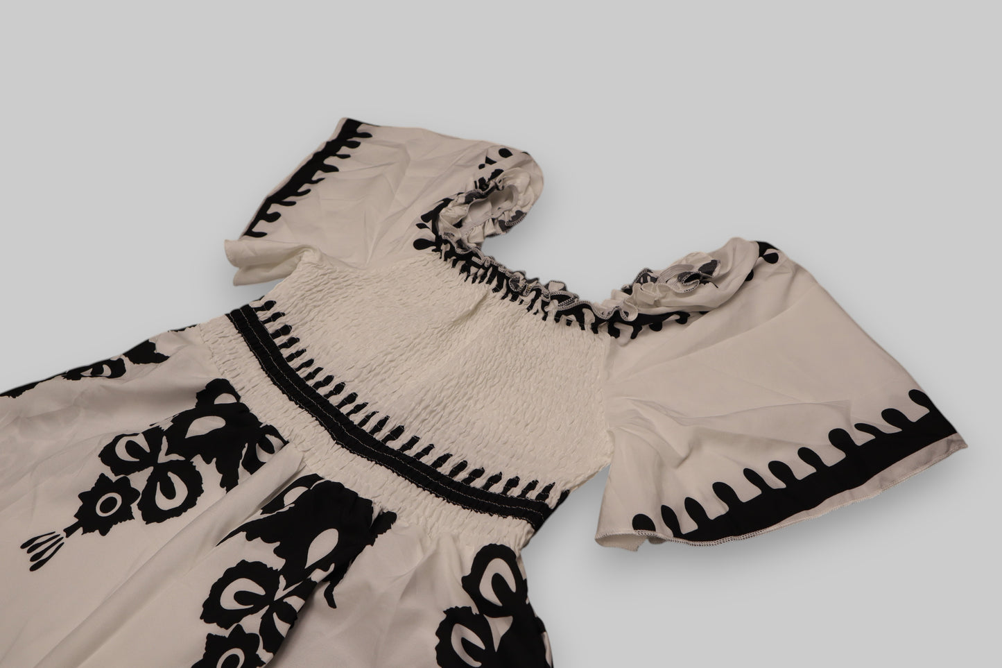 Angel Road Bohemian Embroidered Off-Shoulder Jumpsuit – Ivory & Black | XXL