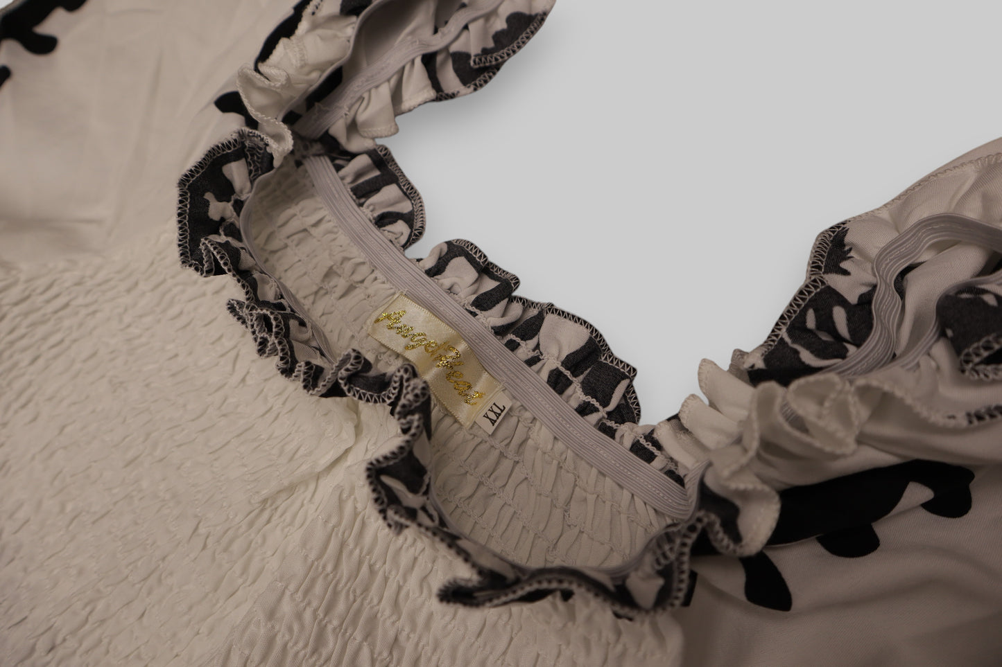 Angel Road Bohemian Embroidered Off-Shoulder Jumpsuit – Ivory & Black | XXL