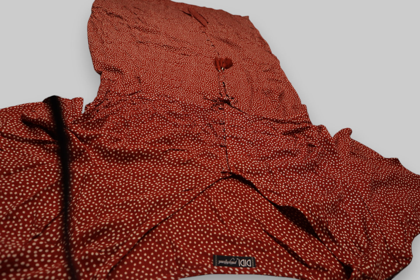 DIDI “Pretty Different” Maxi Dress – Burnt Orange with White Dot Print