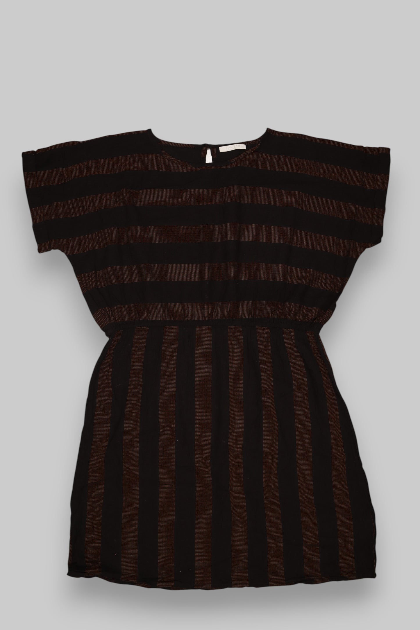 Especially BY-BAR Cotton Stripe Dress – Black & Rust | Casual Fit