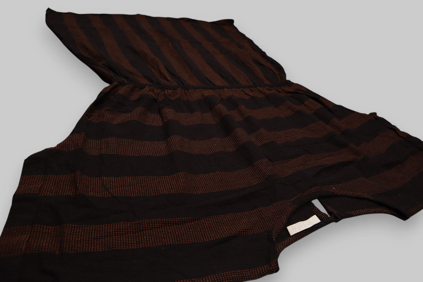 Especially BY-BAR Cotton Stripe Dress – Black & Rust | Casual Fit