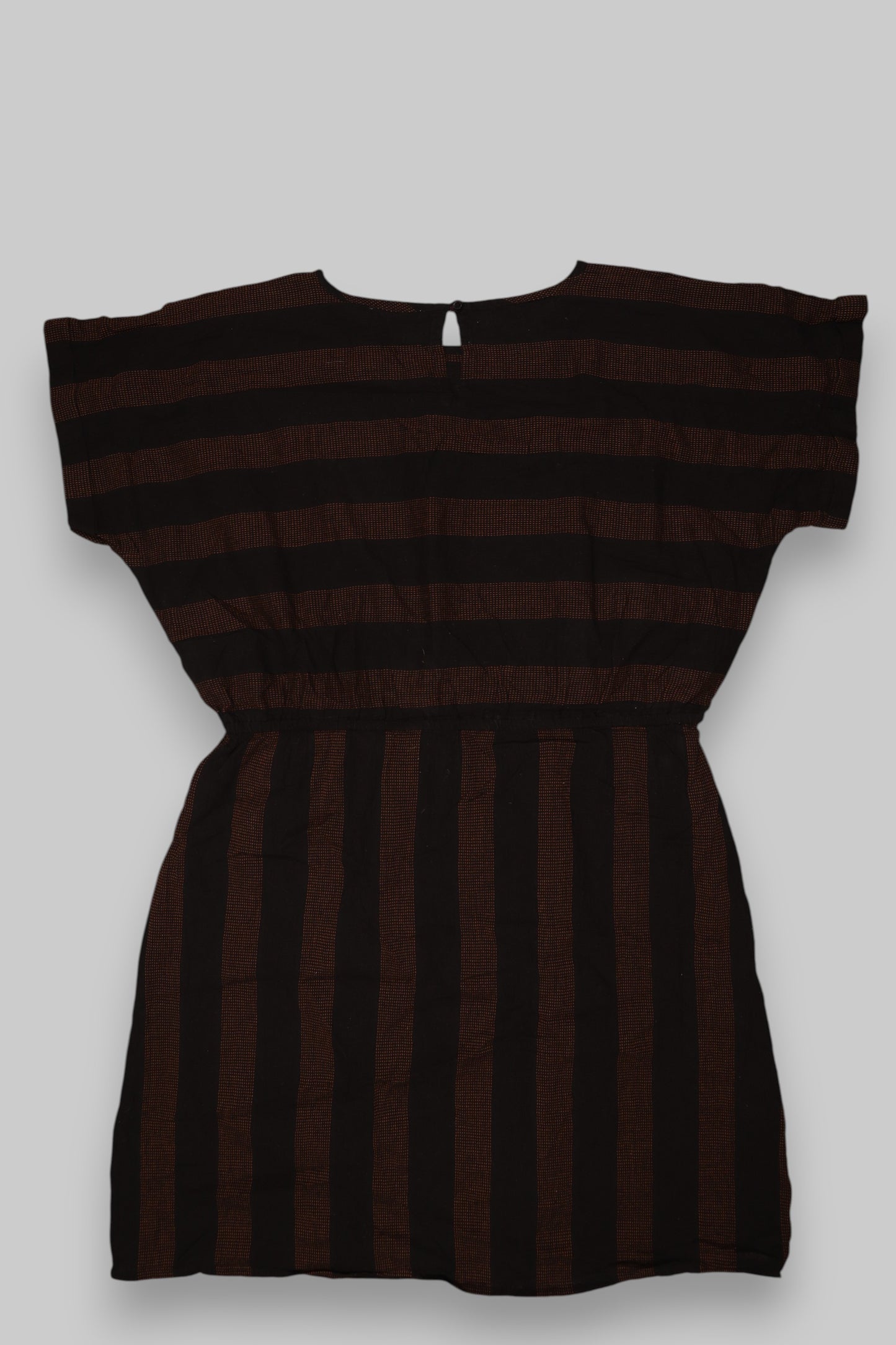 Especially BY-BAR Cotton Stripe Dress – Black & Rust | Casual Fit