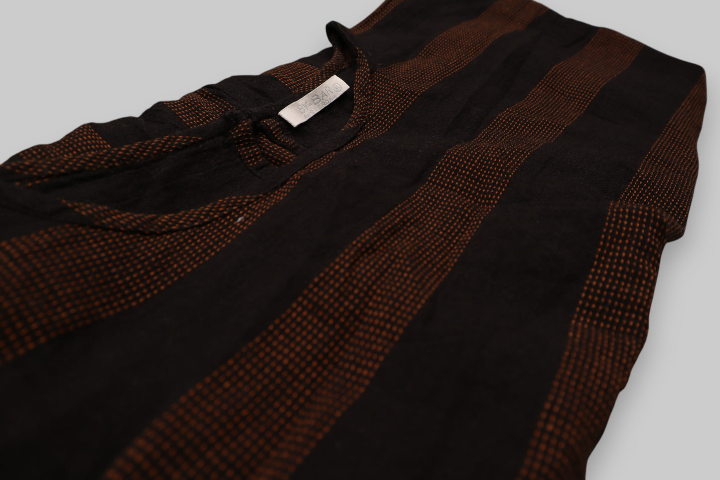 Especially BY-BAR Cotton Stripe Dress – Black & Rust | Casual Fit