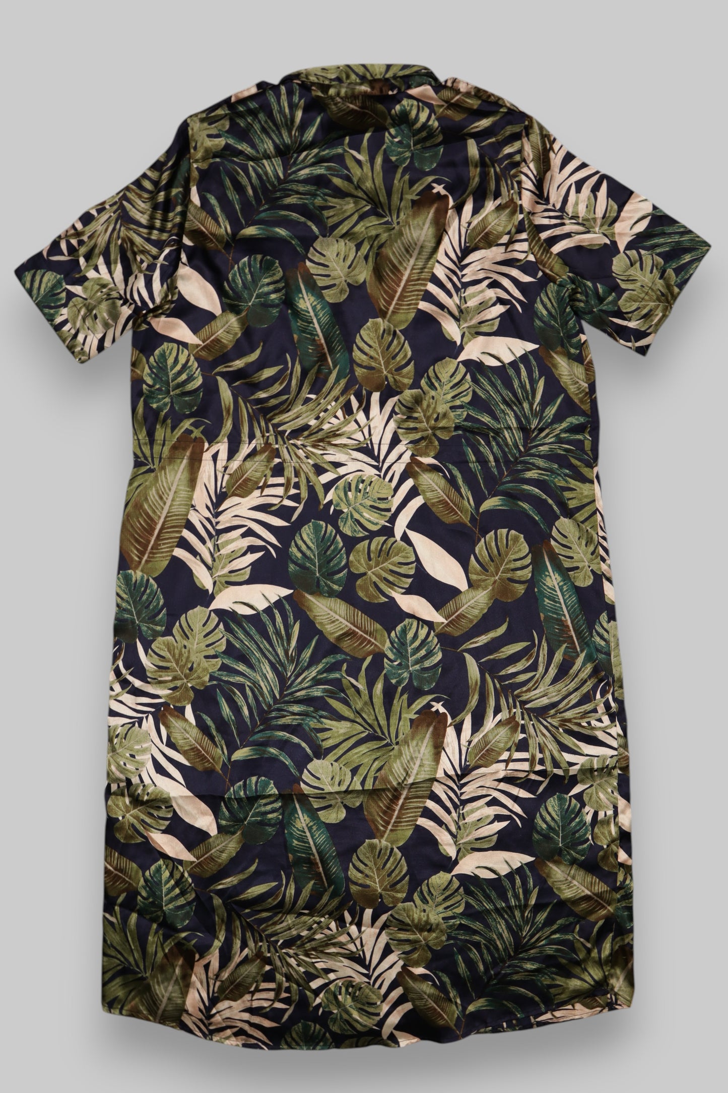Vero Moda Tropical Shirt Dress – Navy with Green Leaf Print | Short Sleeve