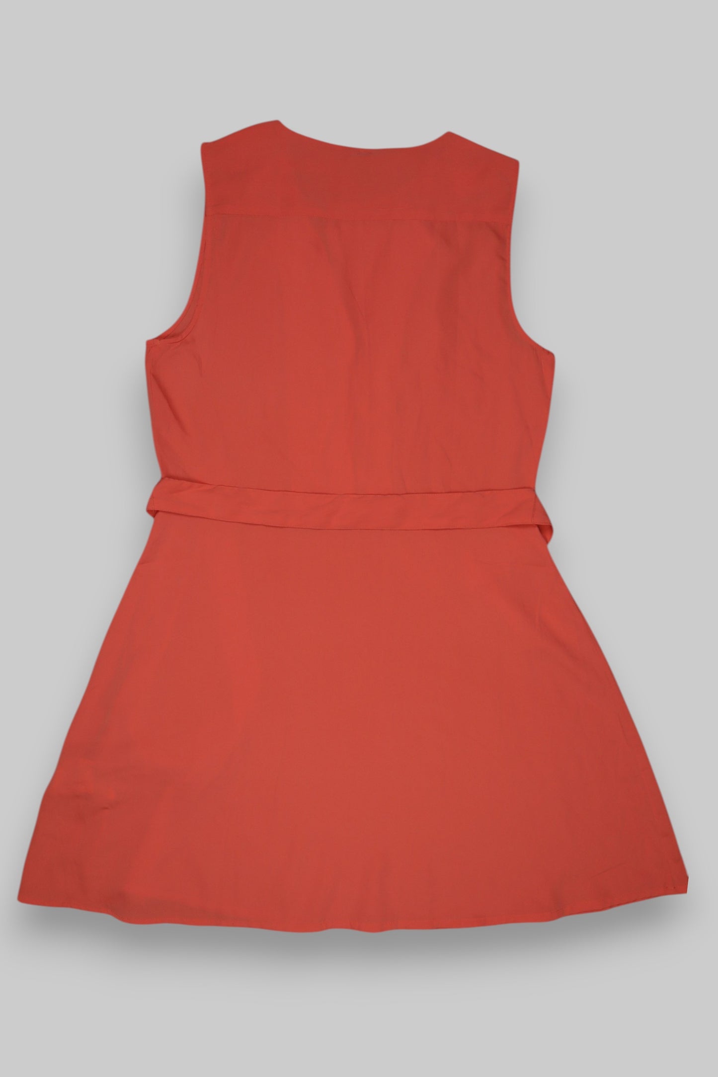 Vero Moda Sleeveless Coral Belted Dress – Button Front