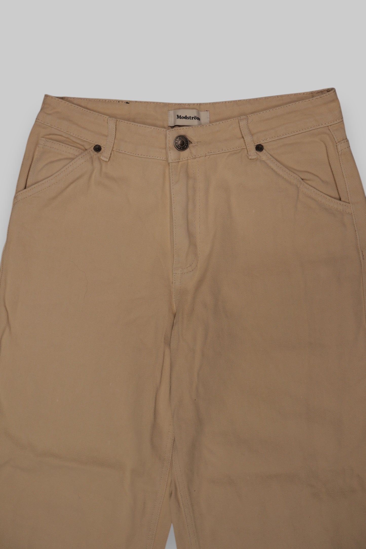 Modström Bellie Wide-Leg Cropped Jeans – Beige (100% Cotton)