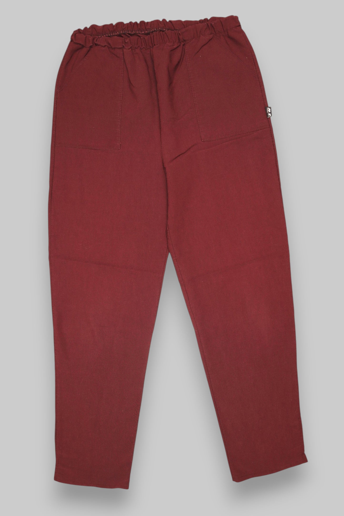 BNN Unisex Straight-Leg Cotton Trousers – Deep Burgundy
