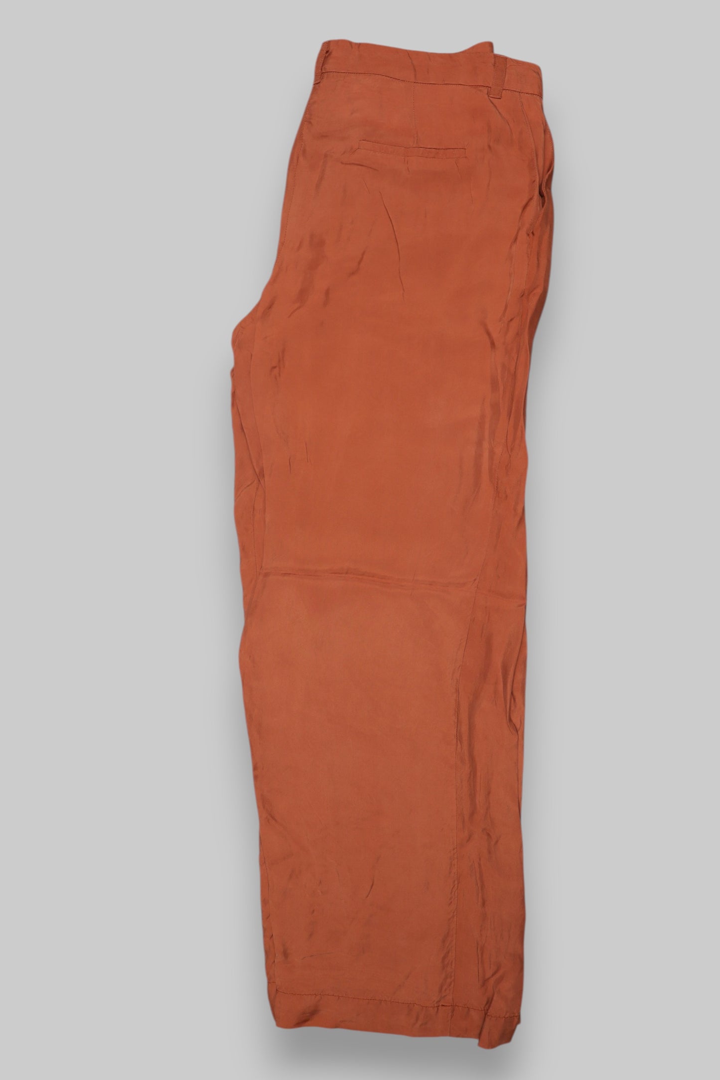 SISSY-BOY Women’s Rust Orange Trousers – Flat-Front, Lightweight Rayon Blend