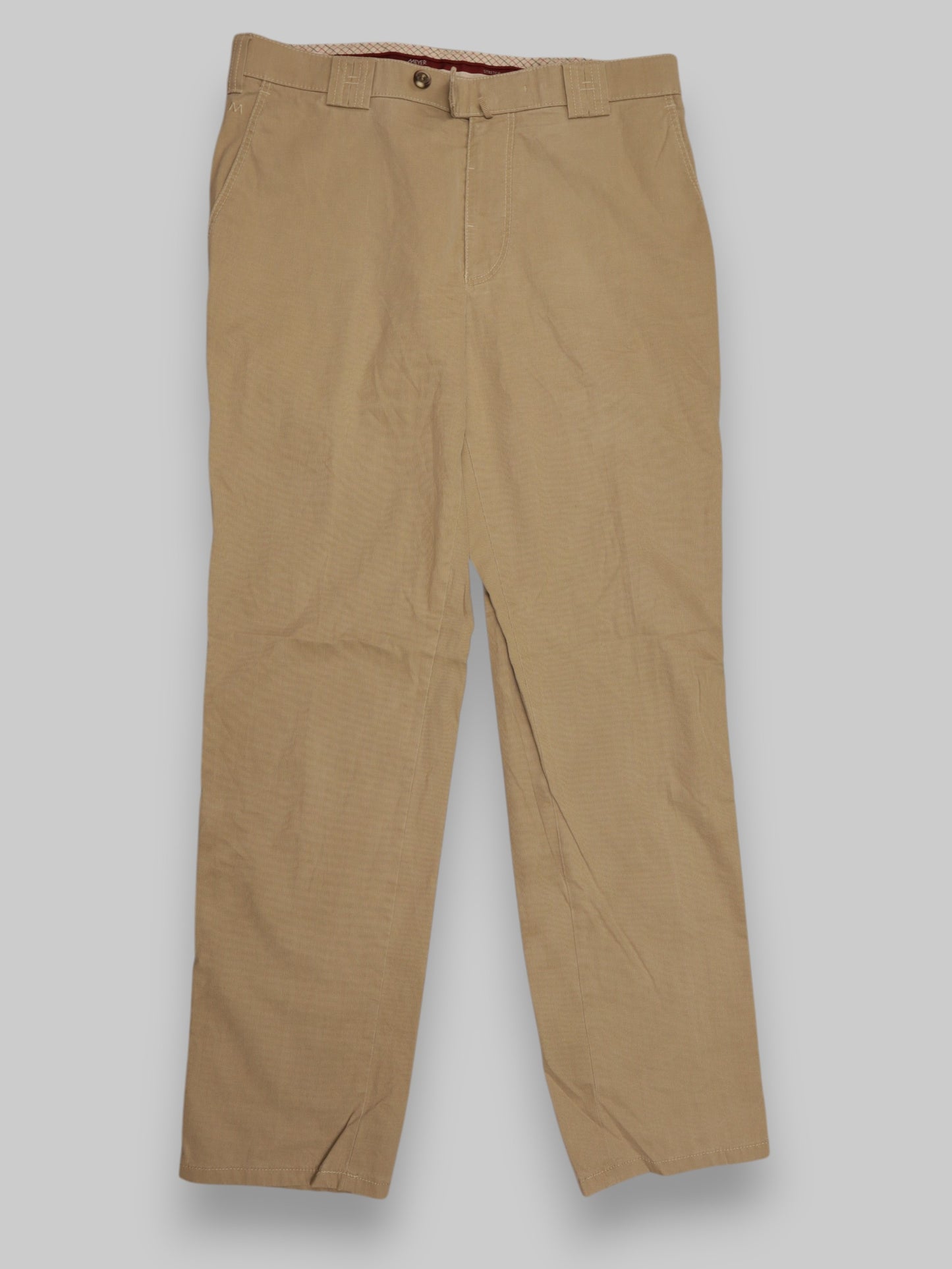 Meyer Stretch Chinos – Classic Beige / Khaki (34/32, EU 50) Premium Comfort Meets Everyday Sophistication