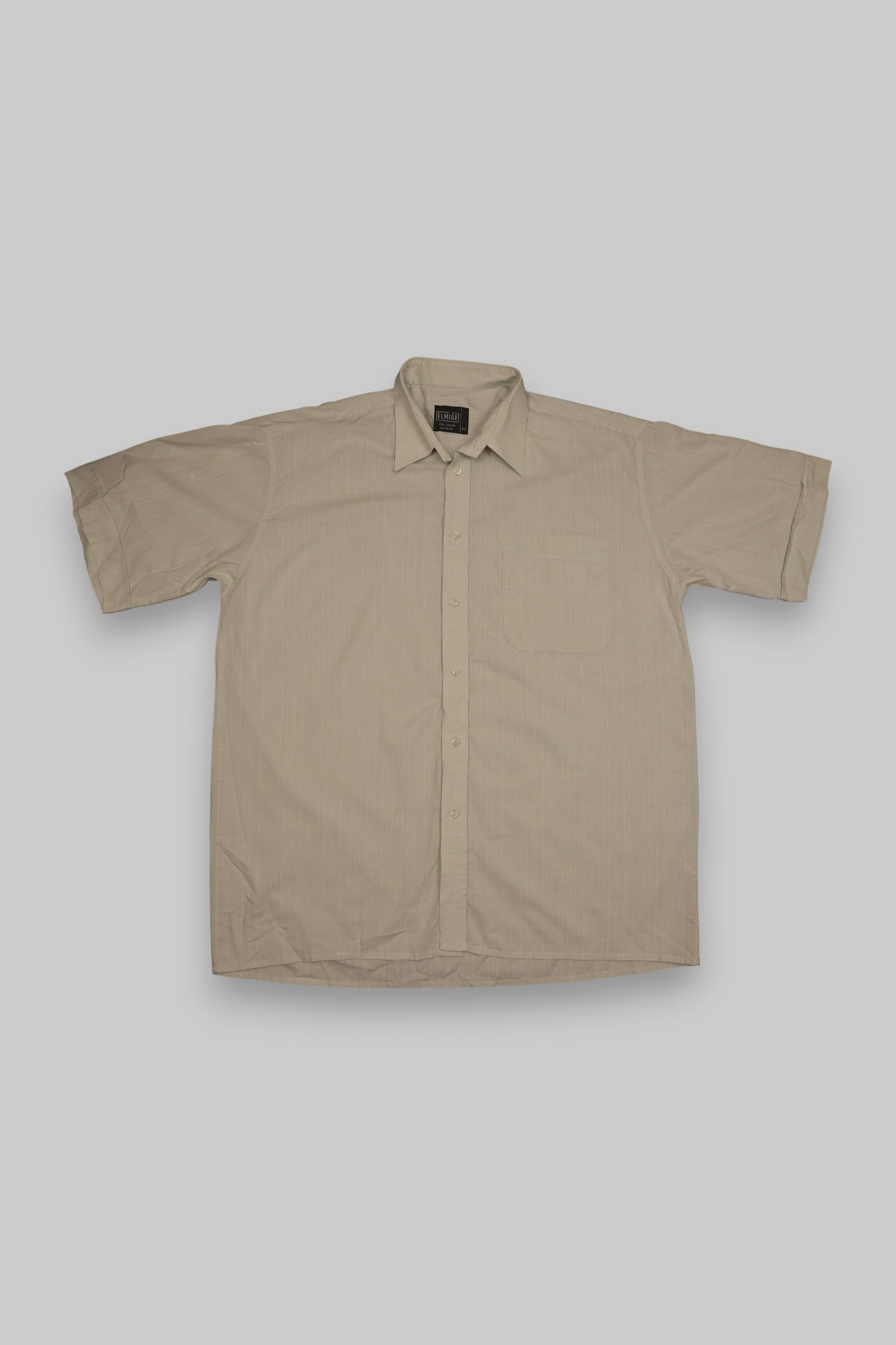 Elmior Men’s Short-Sleeve Button-Up Shirt – Pale Sage Green