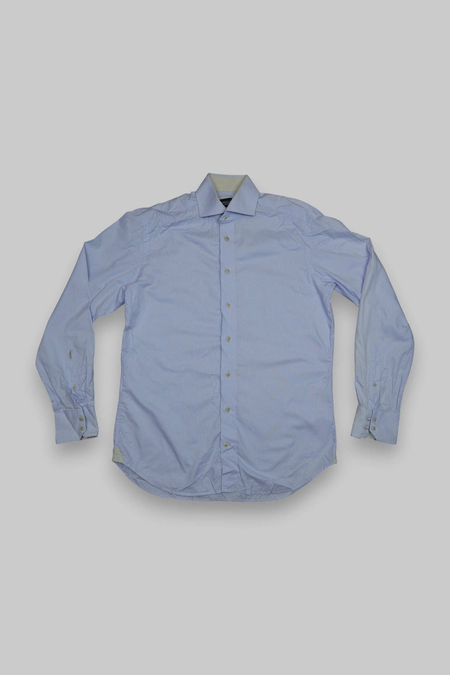 Cavallaro Napoli Men’s Long-Sleeve Dress Shirt – Light Purple Micro-Check