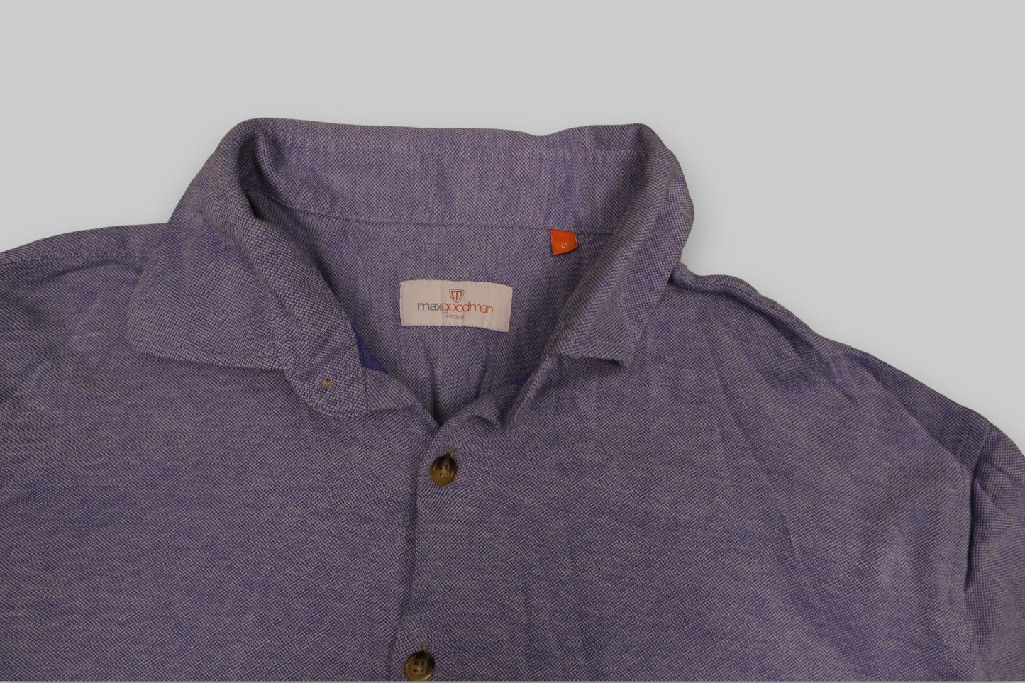 Max Goodman Men’s Long-Sleeve Casual Shirt – Heathered Purple (100% Cotton)