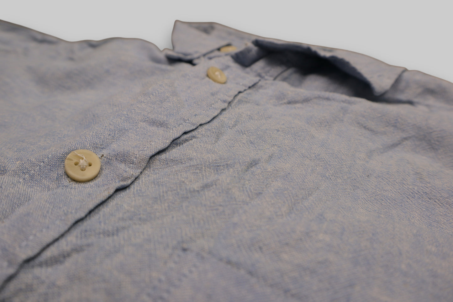 H&amp;M L.O.G.G. Men’s Light Blue Chambray Cotton-Linen Shirt – Regular Fit (Size M)