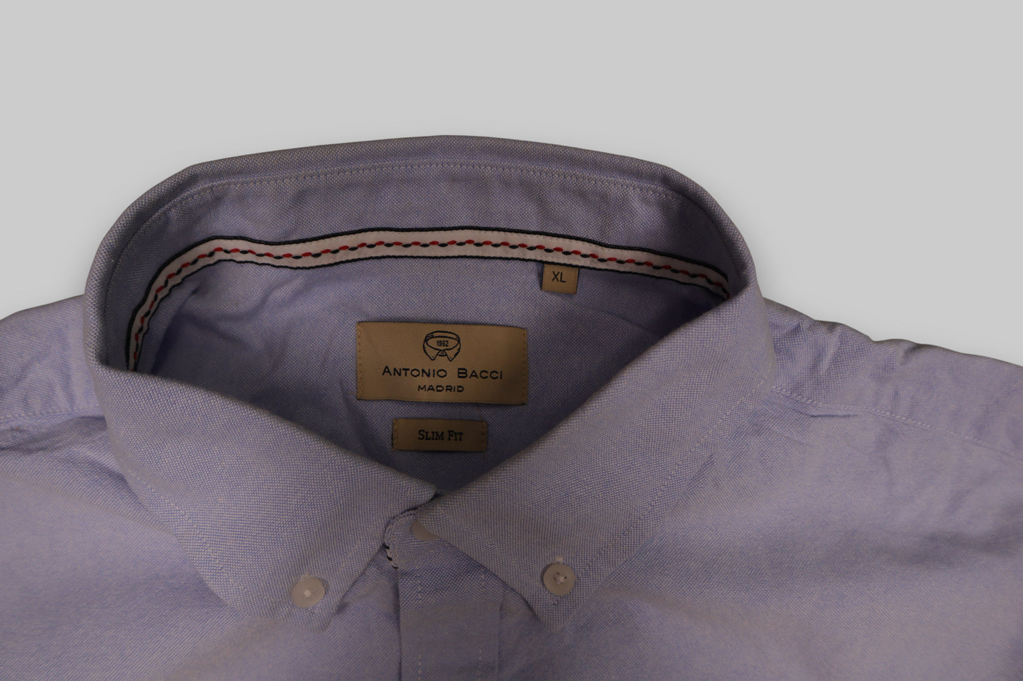 Antonio Bacci – Madrid Men’s Long-Sleeve Oxford Shirt – Light Blue (Slim Fit)