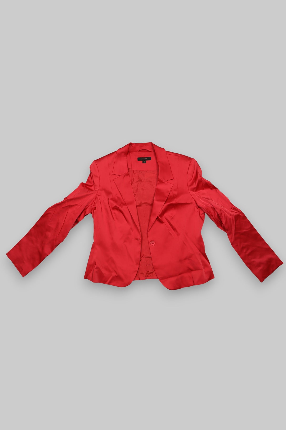 Women's Red Satin Blazer by Comma, – Size 40
