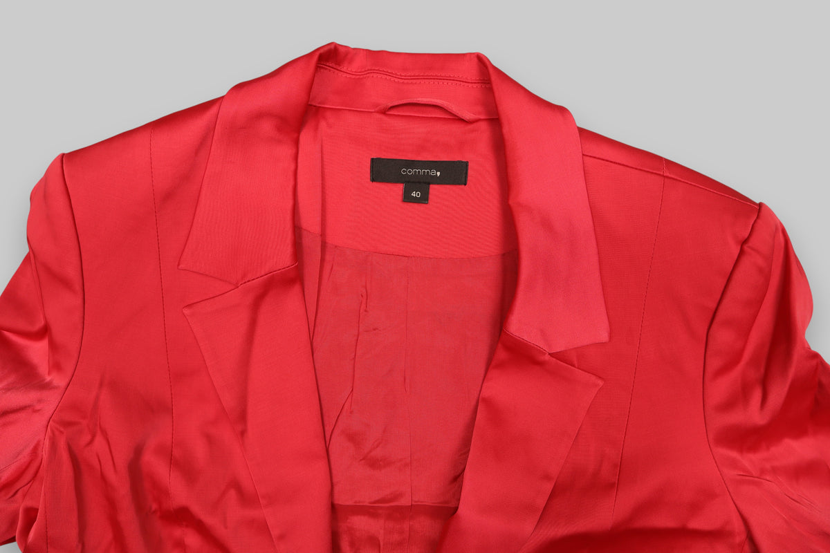 Women's Red Satin Blazer by Comma, – Size 40
