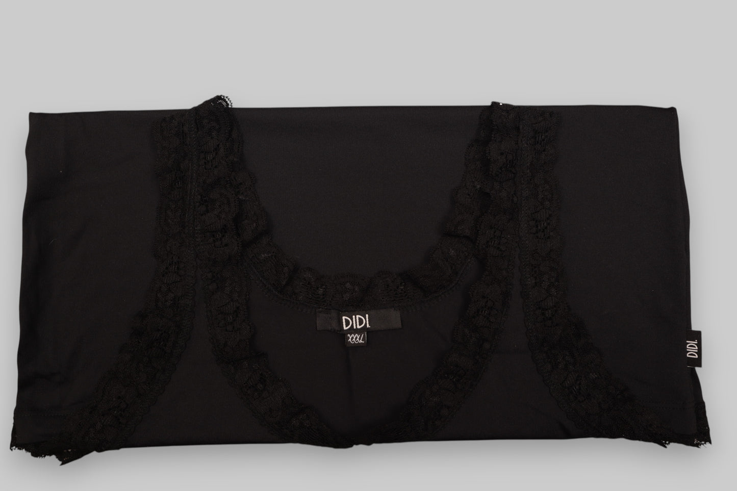 DIDI Women’s Black Lace-Trimmed Tank Top – Size XXXL