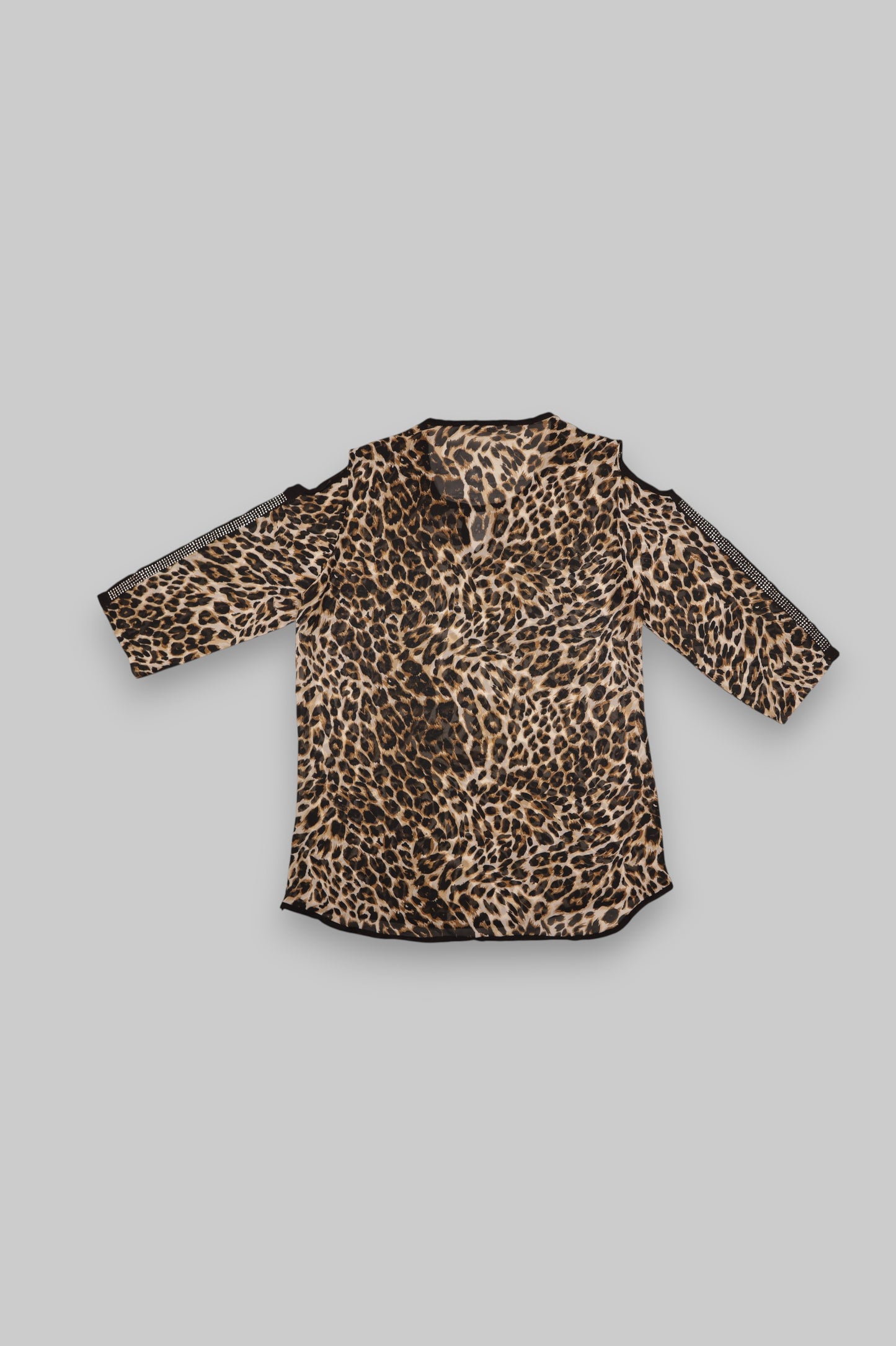 TOPSHOP Leopard Print Cold-Shoulder Blouse