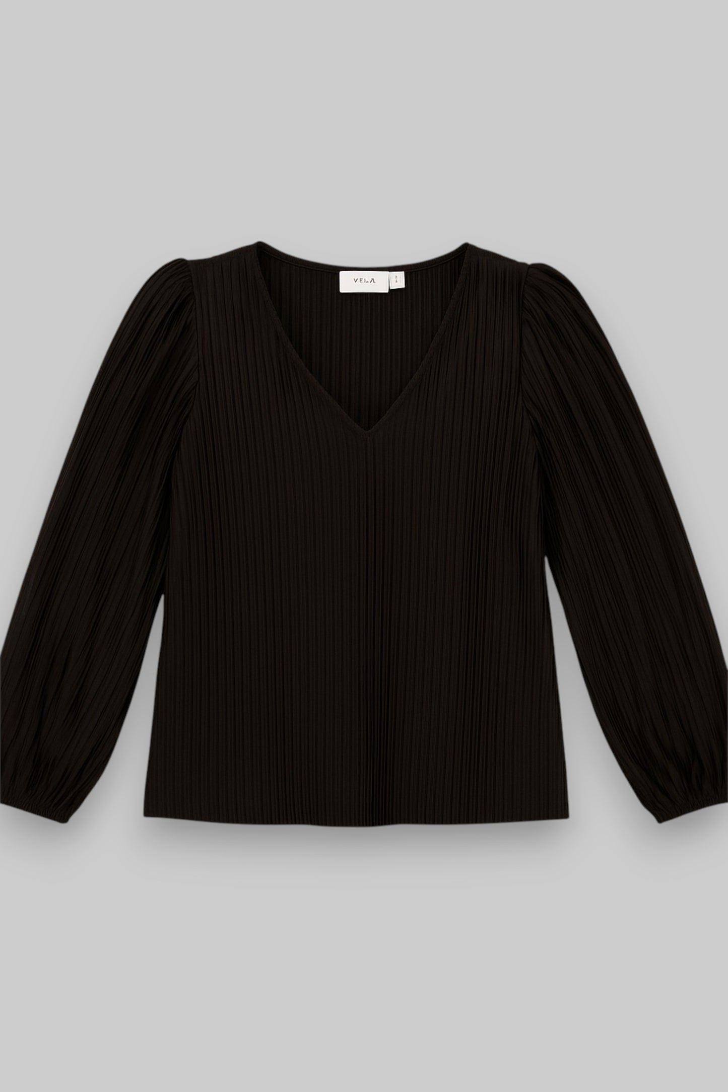 VILA Black Pleated Blouse – Size M