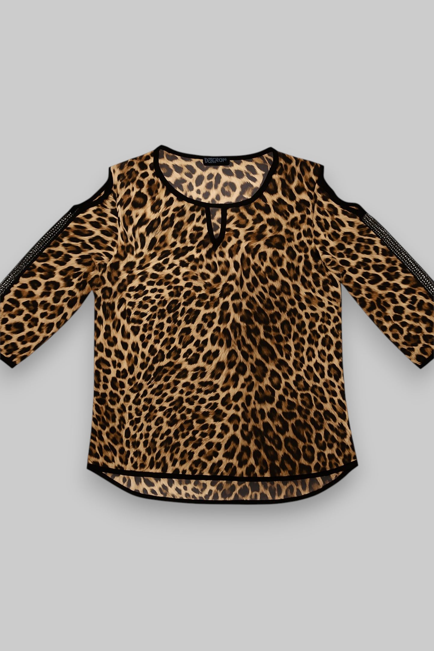 TOPSHOP Leopard Print Cold-Shoulder Blouse