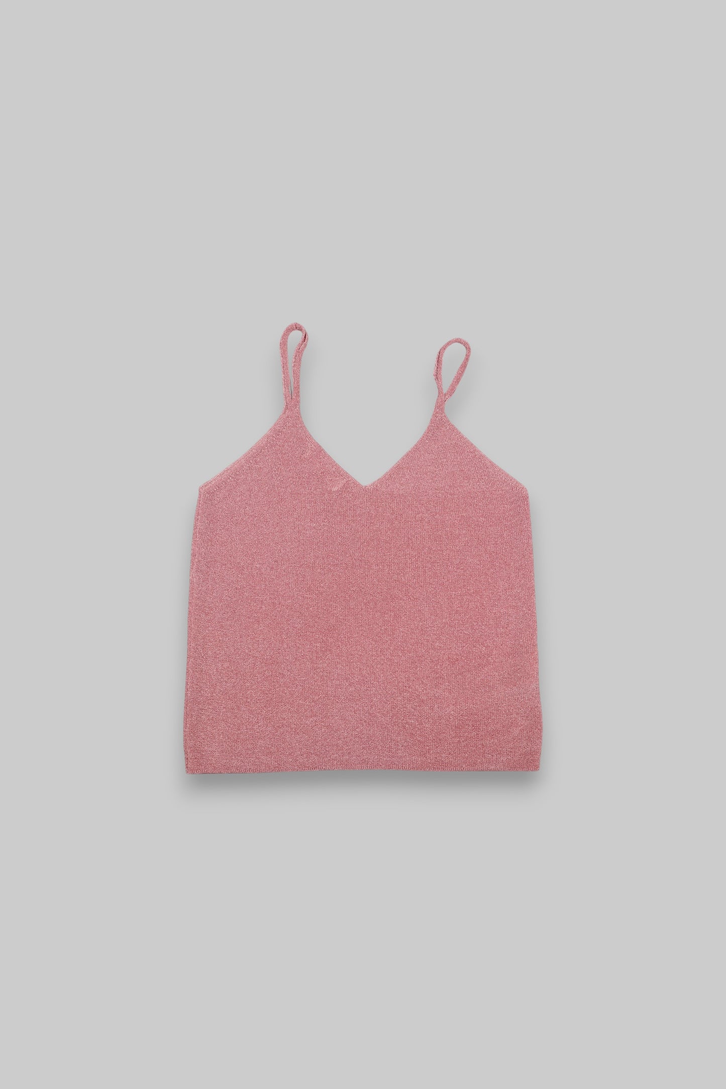 Shimmering Pink Ribbed Knit Camisole