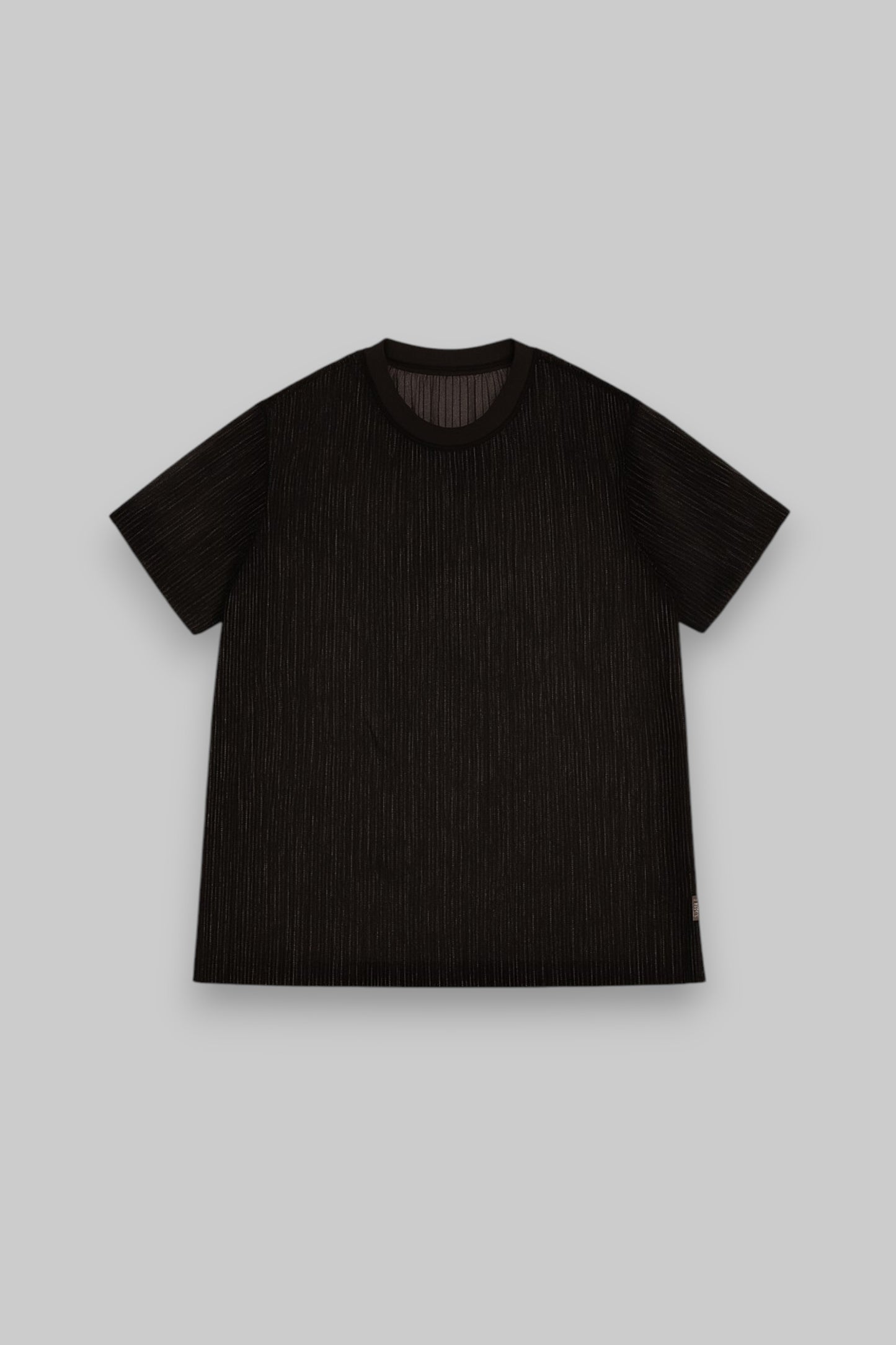 Sheer Black Metallic Thread Top