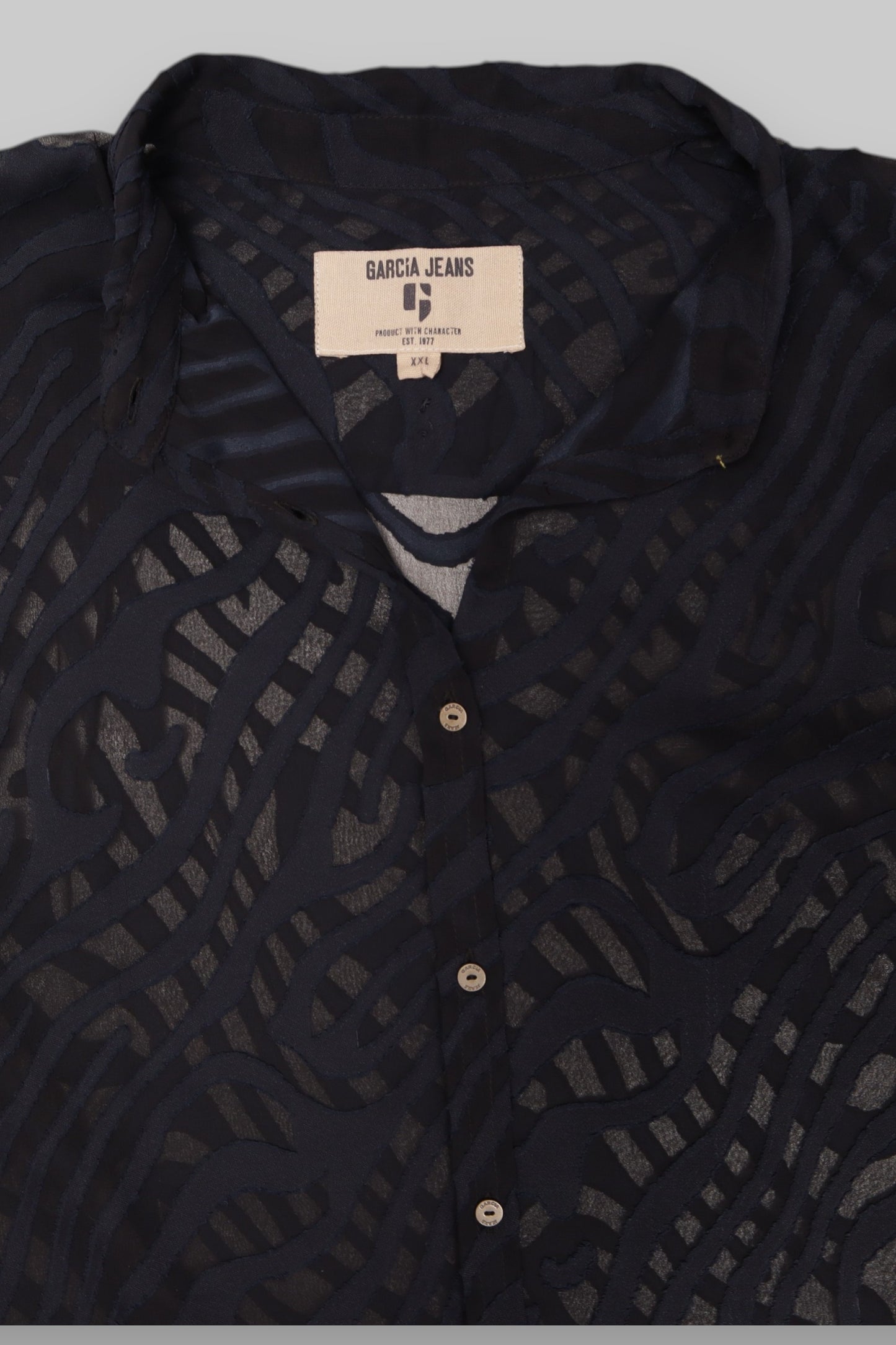 Garcia Jeans Women’s Burnout Velvet Shirt Dress – Navy Blue