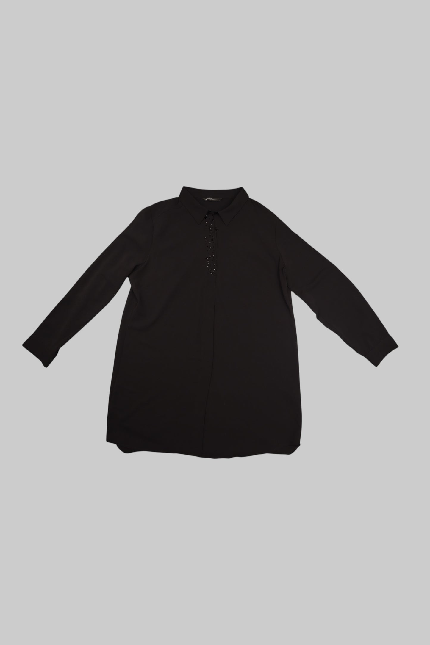 Comma Women’s Black Tunic Shirt with Rhinestone Detail