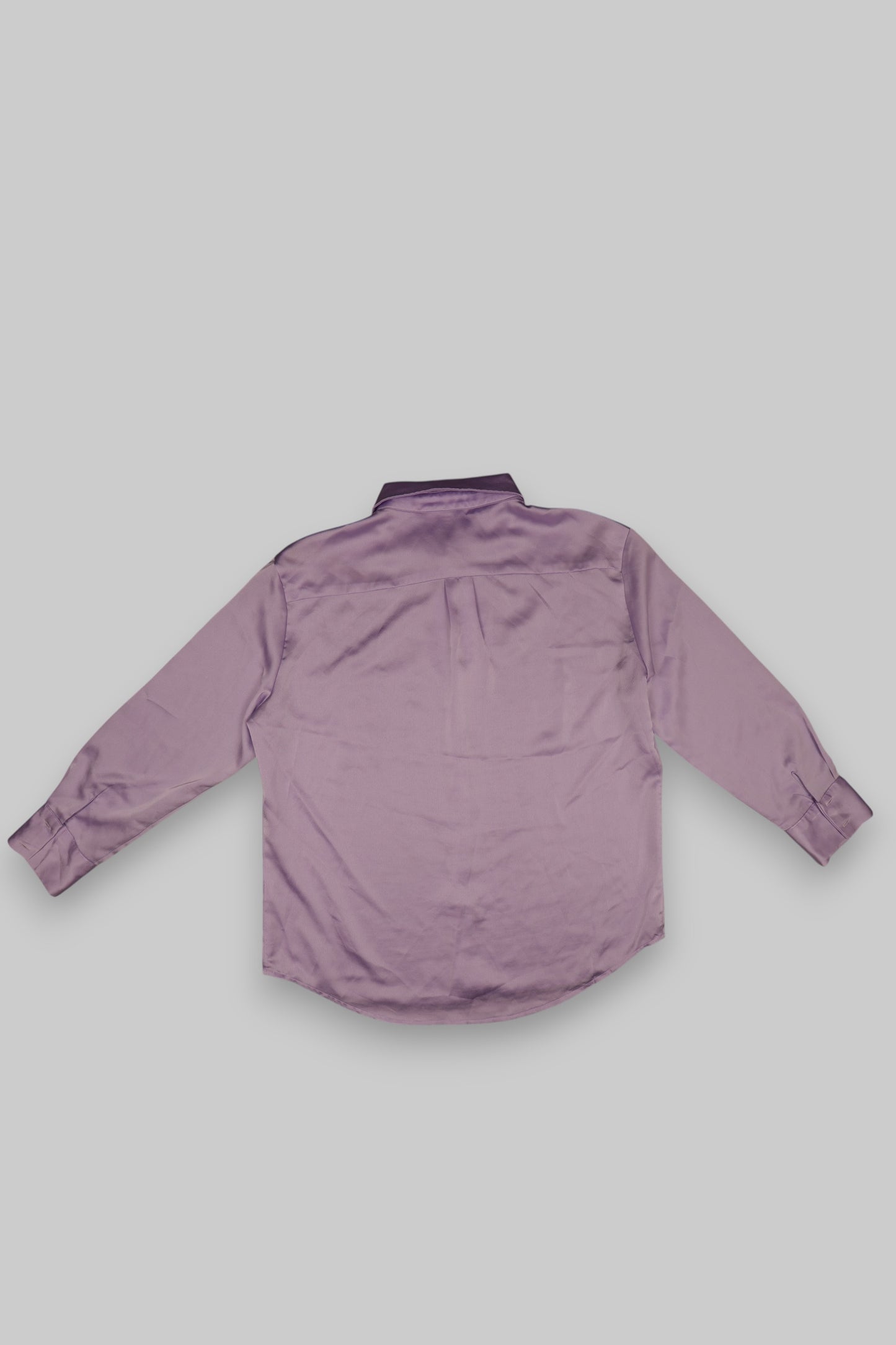 LOAVIES Women’s Lilac Satin Button-Down Shirt-size m