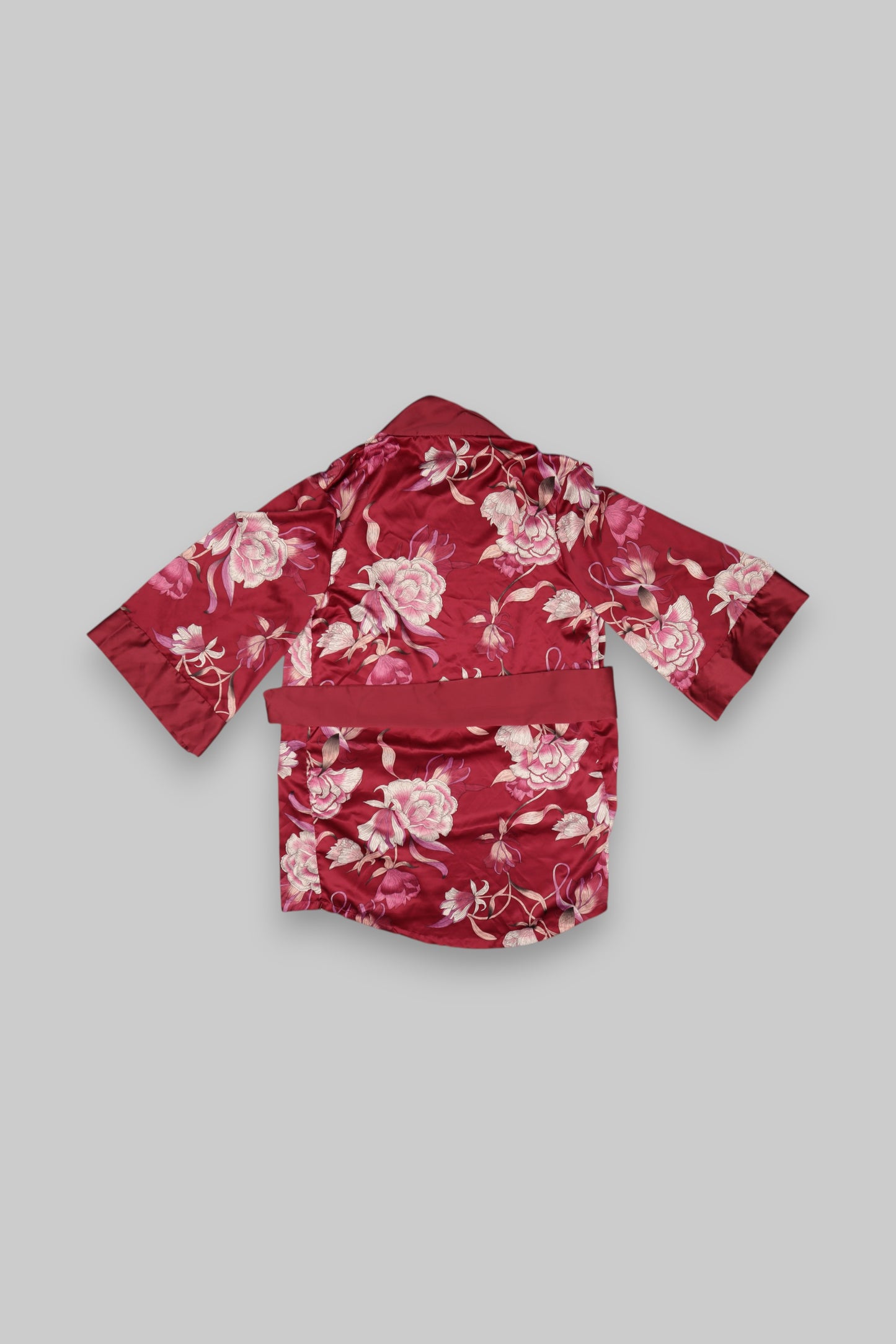 Hunkemöller x Ann-Kathrin Götze Deep Burgundy Floral Satin Kimono Robe – Size L