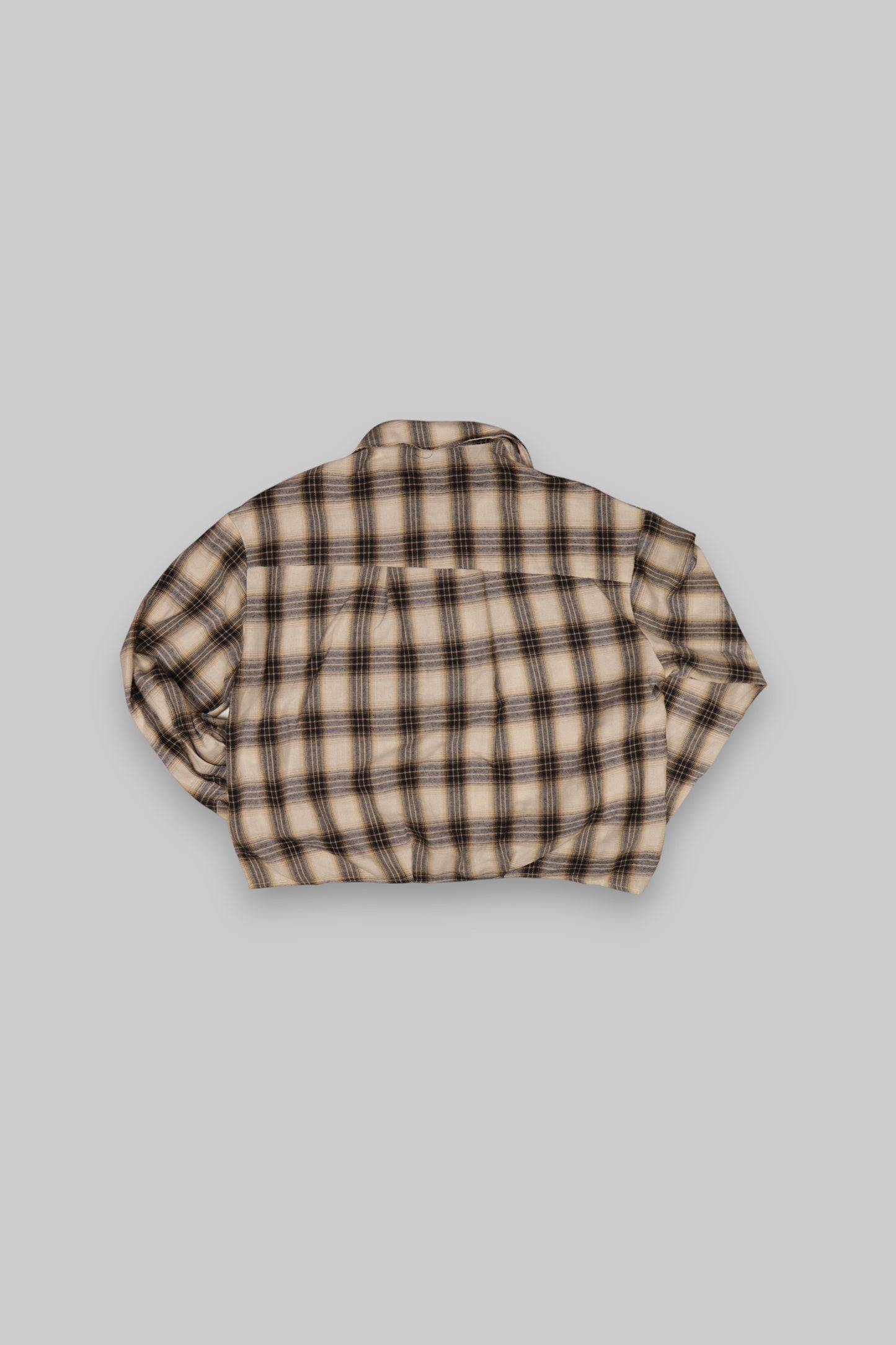 Beige Navy Black Plaid Flannel Shirt – SHEIN – Size L