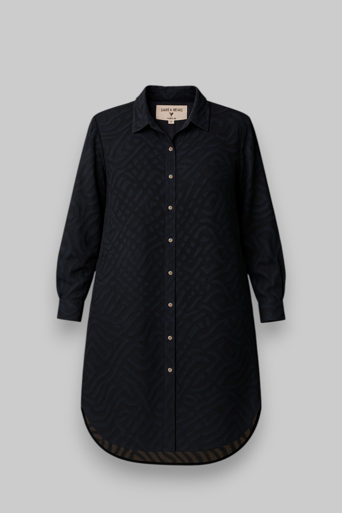 Garcia Jeans Women’s Burnout Velvet Shirt Dress – Navy Blue