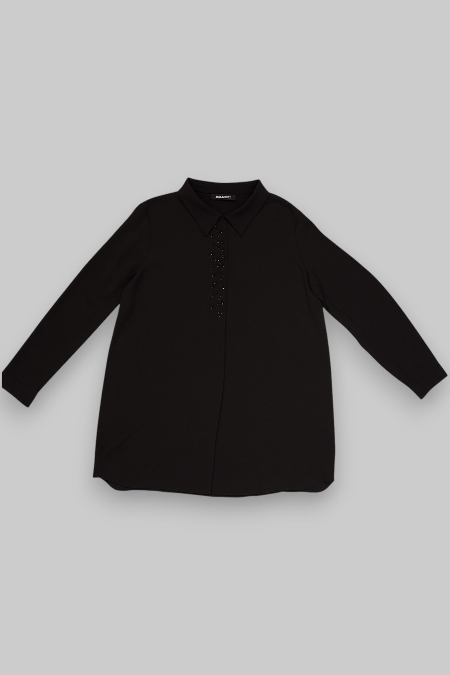 Comma Women’s Black Tunic Shirt with Rhinestone Detail